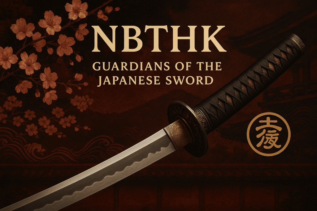 alt_text: A captivating cover depicting a katana, NBTHK emblem, and Japanese cultural elements in rich colors.