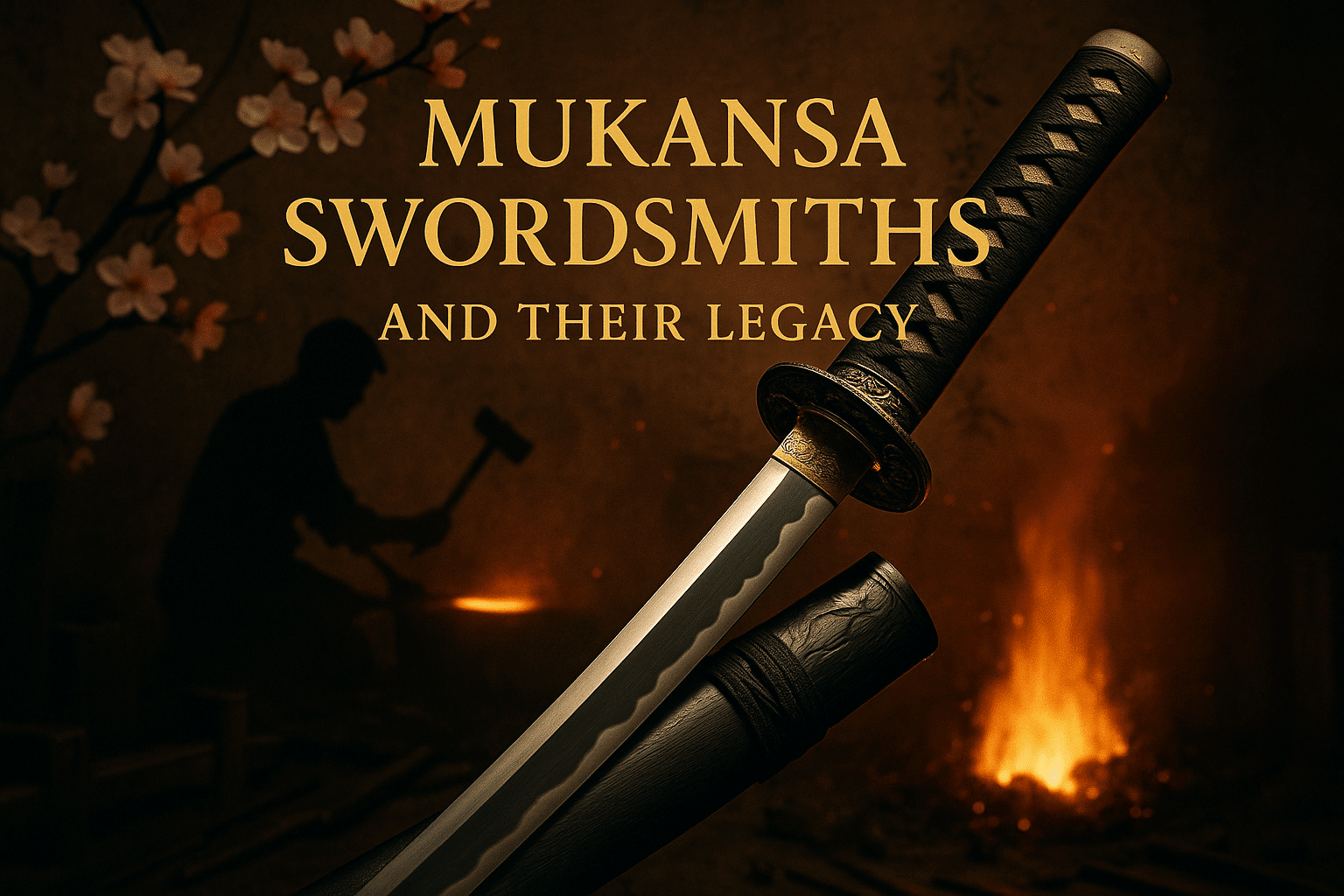 alt_text: A serene cover depicting a katana and swordsmith, highlighting Mukansa's rich craftsmanship and legacy.