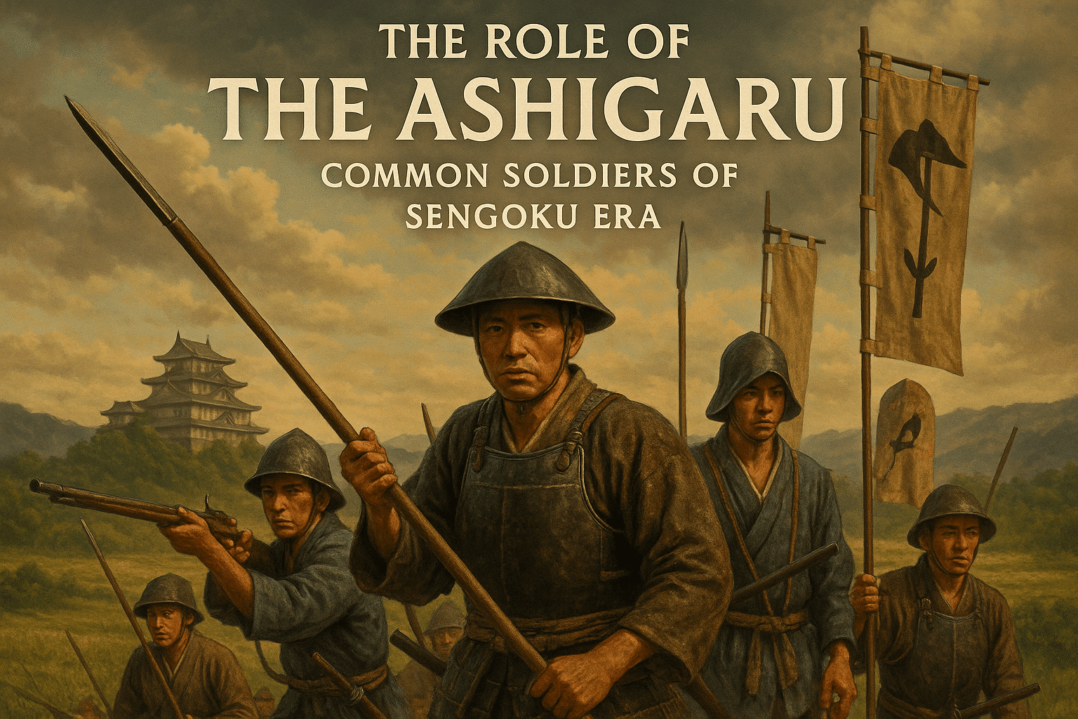 alt_text: "Cover art depicting ashigaru soldiers in the Sengoku era, blending valor and common origins."